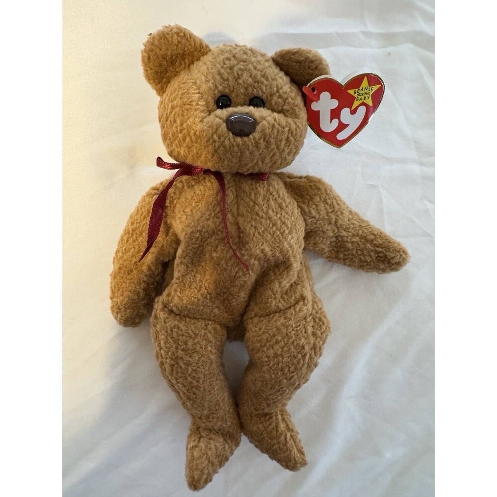 Nostalgic TY Beanie Baby CURLY Bear 1996 Vintage With Tag